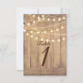 Numéro de table en bois rustique country western e (Dos)