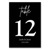 Numéro de table en calligraphie pour mariage noir (Par défaut)