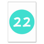 Numéro de table en cercle turquoise (Dos)