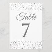 Numéro de table en confettis Silver Stardust (Dos)