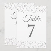 Numéro de table en confettis Silver Stardust (Devant / Derrière)