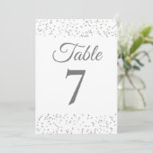 Numéro de table en confettis Silver Stardust (Debout devant)