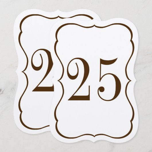 Numéro de table en coquille Saint-Jacques (Devant / Derrière)