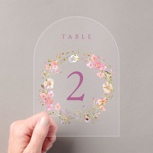 numéro de table en couronne de fleurs (In situ (ordinateur de poche))