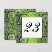 Numéro de table en dentelle de Paisley blanc avec (Devant / Derrière)