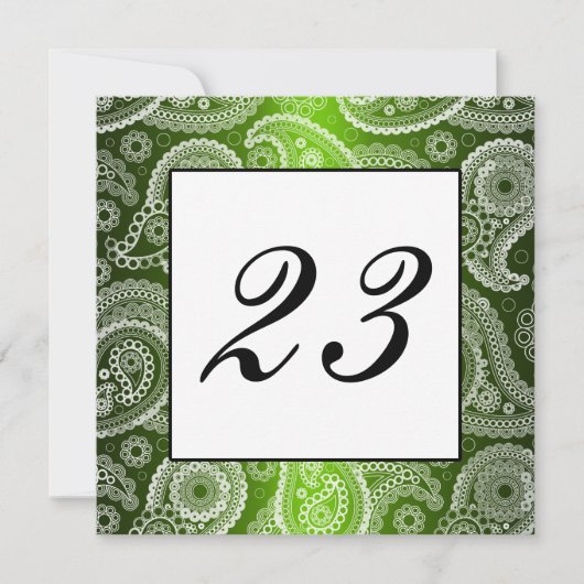 Numéro de table en dentelle de Paisley blanc avec (Devant)