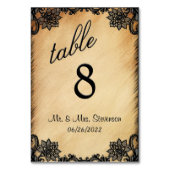 Numéro de table en dentelle rustique (Dos)