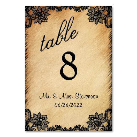 Numéro de table en dentelle rustique (Par défaut)