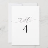 Numéro de table en écriture calligraphique élégant (Dos)