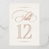 Numéro de table en écriture calligraphique sous fo (Recto)