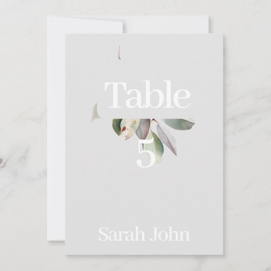 Numéro de table en eucalyptus sophistiqué (Devant)