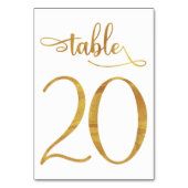 Numéro de table en faux foil or 3,5x5 | Table 20 (Dos)