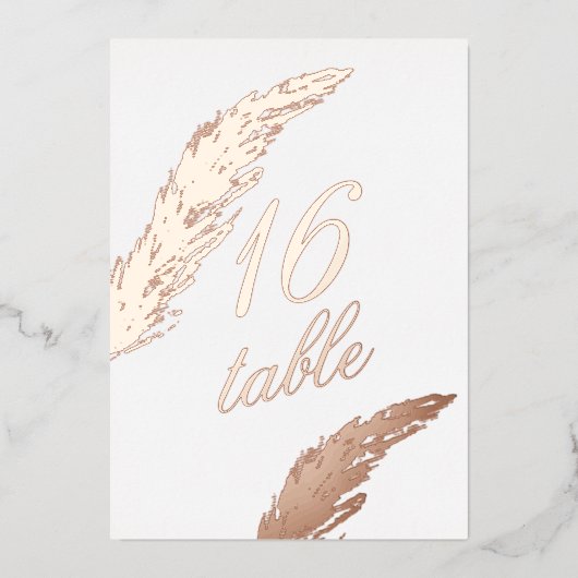 Numéro de table en feuille d'aluminium à feuillage (Recto)