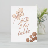 Numéro de table en feuille d'or Eucalyptus (Debout devant)