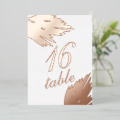 Numéro de table en feuille d'or Pampas (Debout devant)