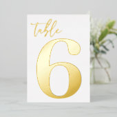 Numéro de table en feuille d'or véritable (Debout devant)