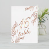 Numéro de table en feuille dorée à la feuille (Debout devant)