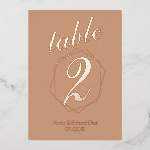 Numéro de table en feuille métallique à bordure gé