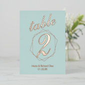 Numéro de table en feuille métallique à bordure gé (Debout devant)