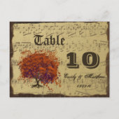 Numéro de table en forme d'arbre à feuilles de cœu (Dos)