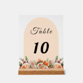 Numéro de table en forme d'arche avec florales ivo (Recto)