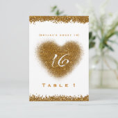 Numéro de table en forme de cœur Sweet 16 avec écl (Debout devant)