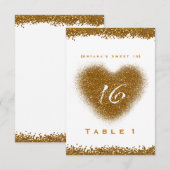 Numéro de table en forme de cœur Sweet 16 avec écl (Devant / Derrière)