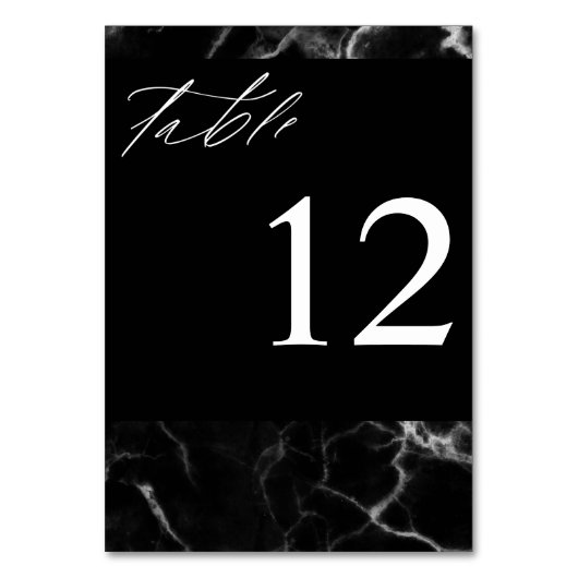Numéro de table en marbre noir (Par défaut)