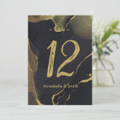 Numéro de table en marbre noir et or (Debout devant)