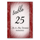 Numéro de table en marbre rouge (Dos)