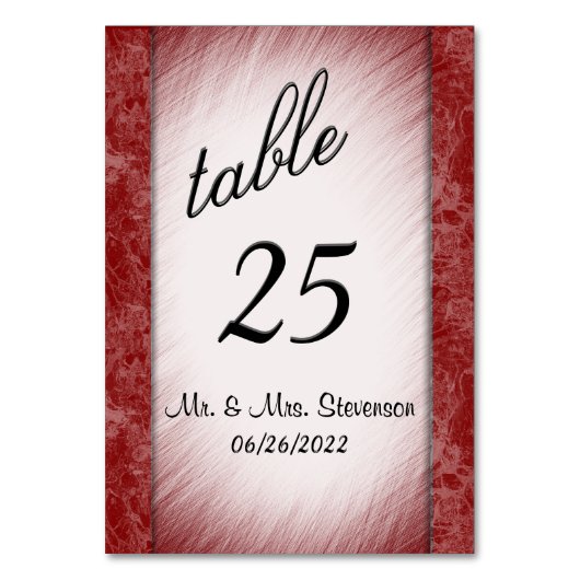 Numéro de table en marbre rouge (Par défaut)