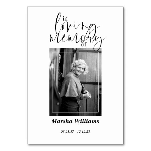 Numéro De Table En mémoire d'amour - Funérailles/Mémorial (Par défaut)