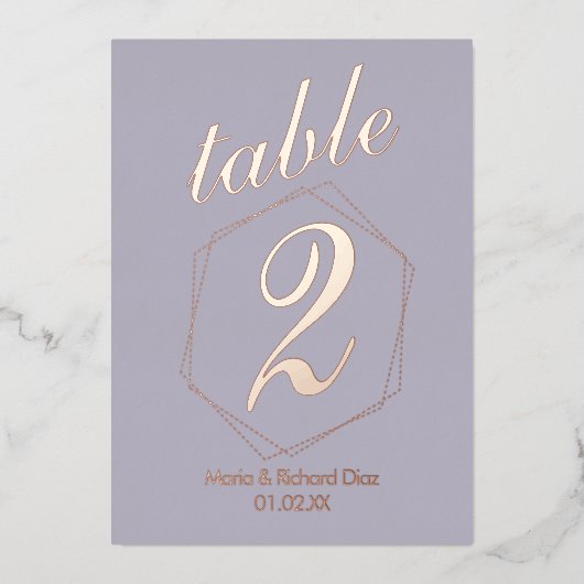 Numéro de table en relief à bordure pointillée (Recto)