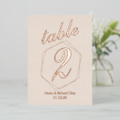 Numéro de table en relief à bordure pointillée (Debout devant)