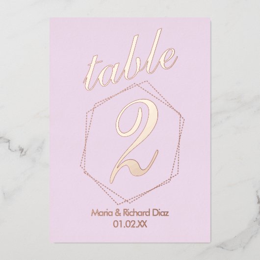 Numéro de table en relief de points en feuille d'a (Recto)