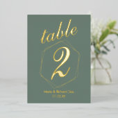 Numéro de table en relief de points en feuille mét (Debout devant)