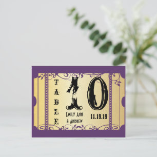 Numéro de table en spirale de l'affiche pourpre et