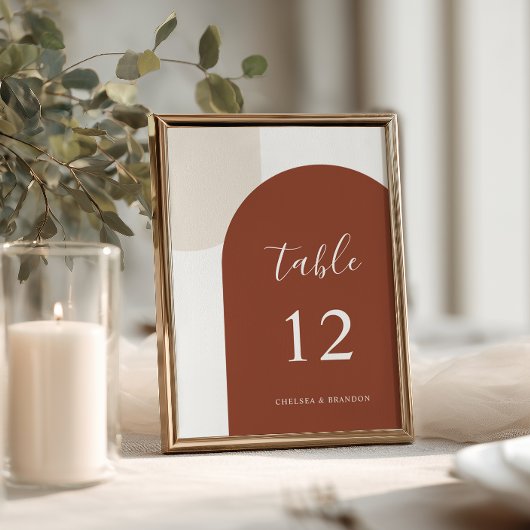 Numéro de table en terre cuite rustique boho moder