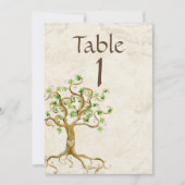 Numéro de table en vélin de tan racine d'arbre de  (Devant)