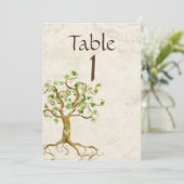 Numéro de table en vélin de tan racine d'arbre de  (Debout devant)