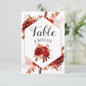 Numéro de table encadré floral Beauté rustique Pla (Debout devant)