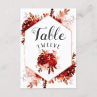 Numéro de table encadré floral Beauté rustique pou