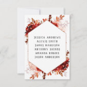 Numéro de table encadré floral de beauté rustique (Dos)