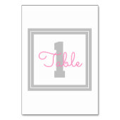 Numéro de table encadré | Gris clair et rose (Dos)