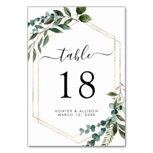 Numéro de table encadrée de fleurs