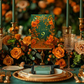 Numéro De Table Enchanter Orange et Green Druid Hill Mariage