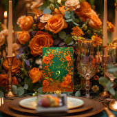 Numéro De Table Enchanter Orange et Green Druid Hill Mariage