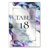 NUMÉRO DE TABLE | Encre Abstraite Indigo Sarcelle (Dos)