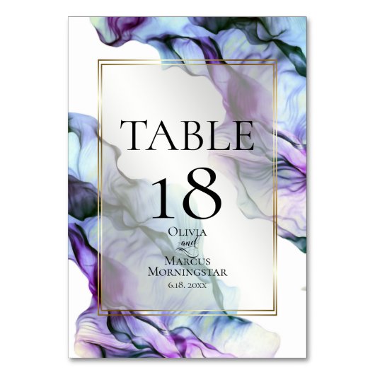 NUMÉRO DE TABLE | Encre Abstraite Indigo Sarcelle (Par défaut)
