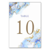 Numéro De Table encre bleu aquarelle Numéro de tableau 10 (Dos)